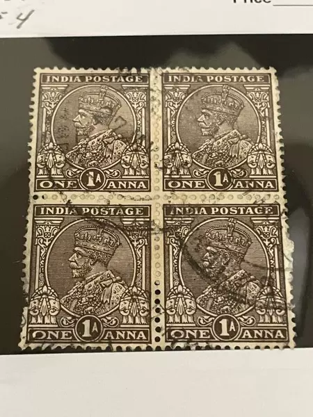 Used 1934 India King George Postage Stamps Lot of 4 - Fine Condition