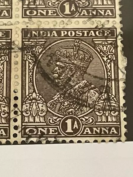 Used 1934 India King George Postage Stamps Lot of 4 - Fine Condition