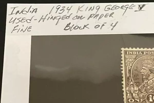 Used 1934 India King George Postage Stamps Lot of 4 - Fine Condition