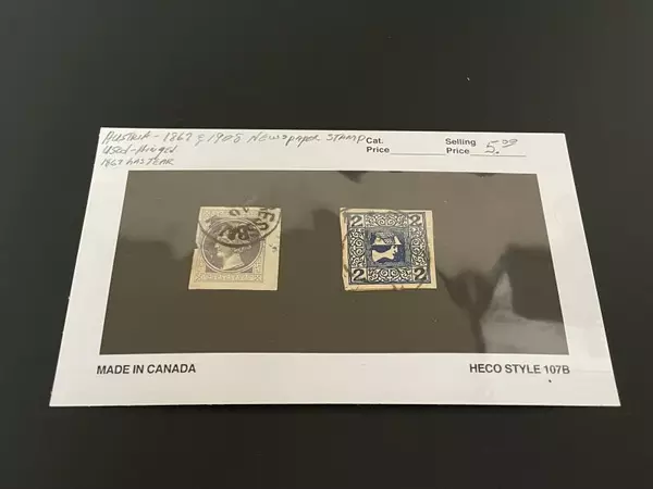 Lot of 2 Used Austria Newspaper Postage Stamps Hinged 1867-1908 with Tear