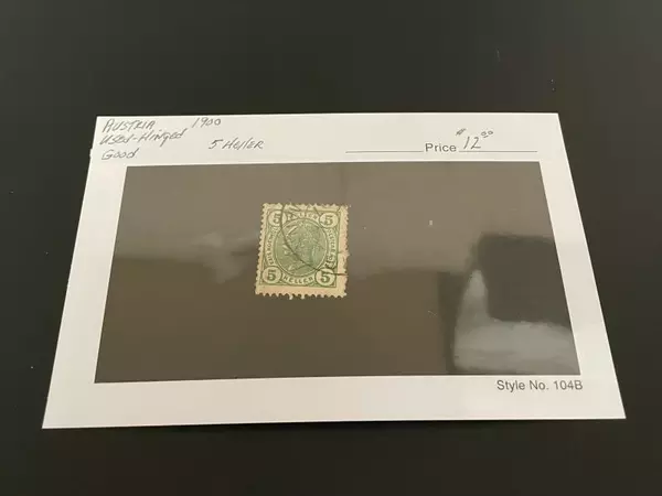 1900 Austria 5 Heller Green Postage Stamp Used Hinged Good Condition