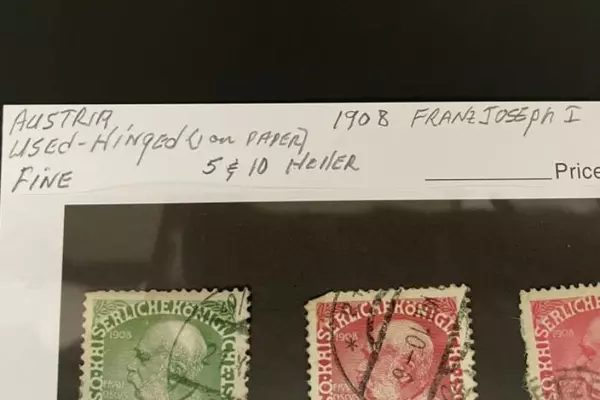 Lot of 3 1908 Austria Postage Stamps Used Hinged Fine Condition