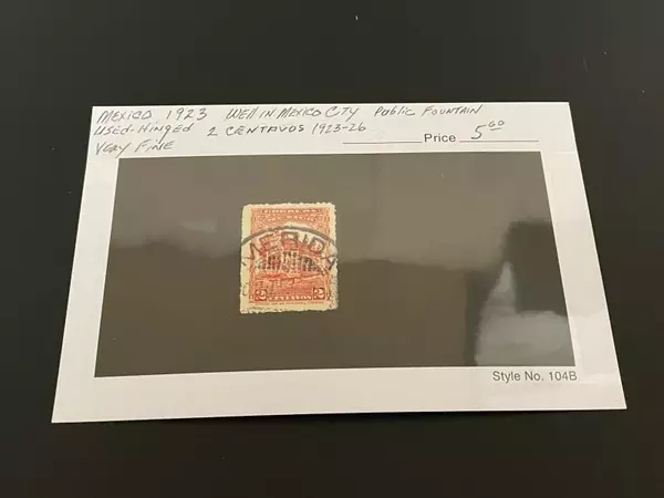 1923 Mexico 2 Centavos Postage Stamp Used Hinged Very Fine Public Fountain