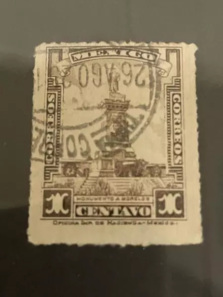 1925 Mexico 1 Centavo Postage Stamp Fair Used Hinged Brown & White