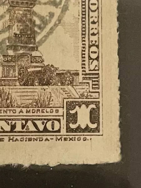 1925 Mexico 1 Centavo Postage Stamp Fair Used Hinged Brown & White