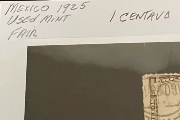 1925 Mexico 1 Centavo Postage Stamp Fair Used Hinged Brown & White