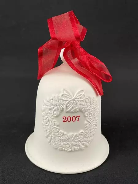 Hallmark Christmas Bells 2007 & 2008 Set of 2 Ceramic Ornaments Decor