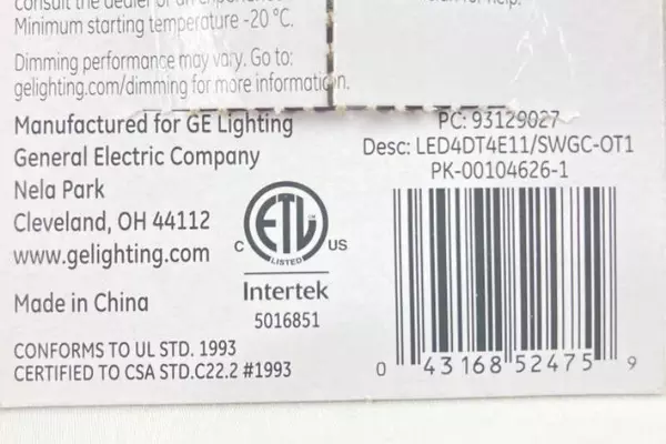 GE Specialty LED 50W EQ T4 Soft White Dimmable E11 Light Bulb - Great Condition
