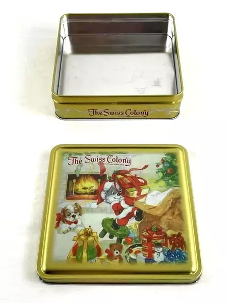 Lot of Swiss Colony Christmas Tins - Santa Mouse & Tree Collectibles