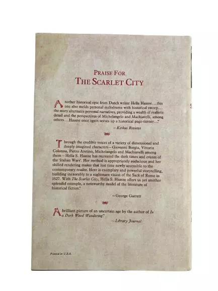 The Scarlet City by Hella S. Haasse Hardcover Novel 16th-Century Italy 1990