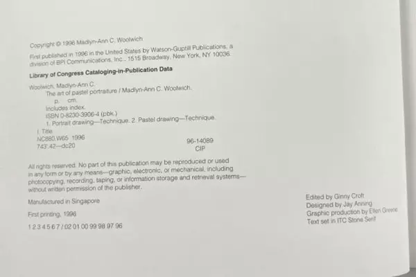 The Art of Pastel Portraiture by Madlyn Ann Woolwich PB Book 1996 Good