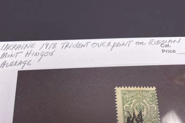 Ukraine 1918 Trident Overprint Russian Stamp 2K Mint Hinged Average Cond