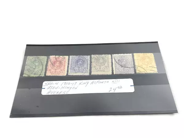 Lot of 6 Used Spain Stamps 1910-1917 King Alfonso XIII Average Condition