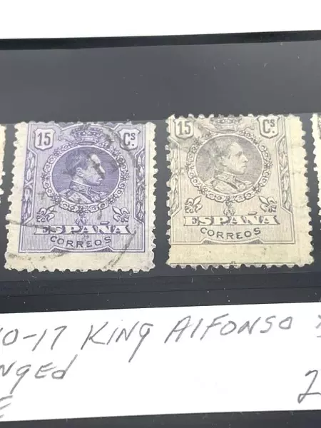 Lot of 6 Used Spain Stamps 1910-1917 King Alfonso XIII Average Condition