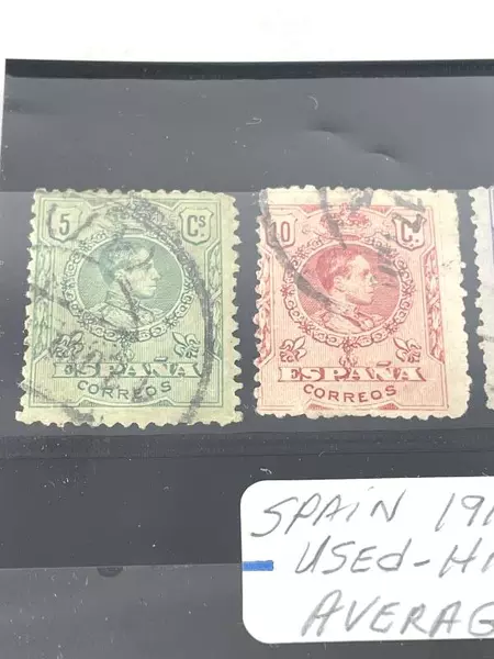 Lot of 6 Used Spain Stamps 1910-1917 King Alfonso XIII Average Condition