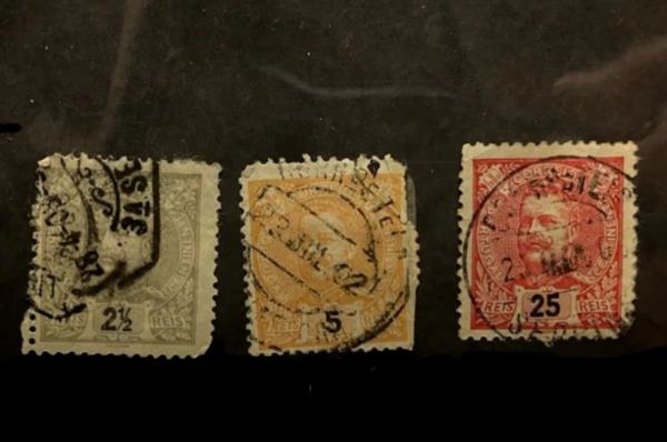 Used Portugal King Carlos I Stamps 1892-1899 Lot of 3 Good/Fine