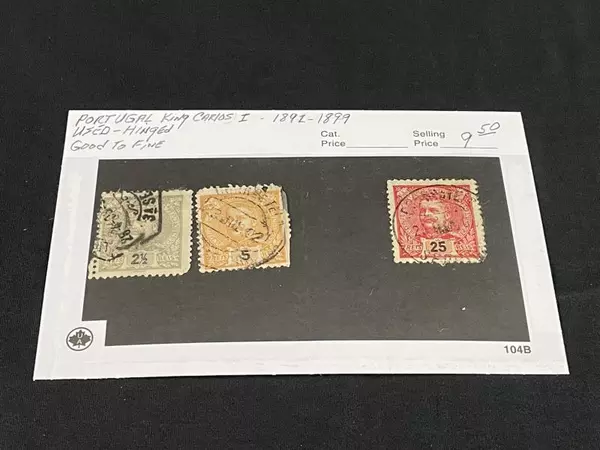 Used Portugal King Carlos I Stamps 1892-1899 Lot of 3 Good/Fine