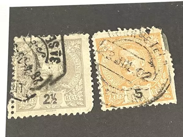 Used Portugal King Carlos I Stamps 1892-1899 Lot of 3 Good/Fine