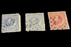 Lot of 3 Used 1862 Netherlands Stamps King William III Fair to Fine Condition