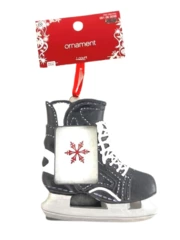 Black White Ice Skate Christmas Ornament Photo Frame with Tags