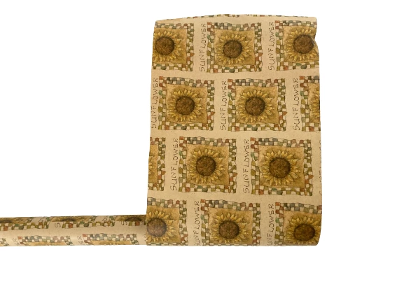 Sally Foster Sunflower Gift Wrap Roll Rustic Yellow Beige 24" Long