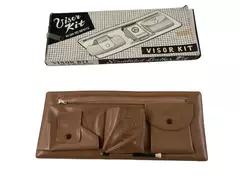 Vintage Dan Dee Imports Visor Kit Tan Simulated Leather with Pockets Boxed
