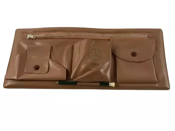 Vintage Dan Dee Imports Visor Kit Tan Simulated Leather with Pockets Boxed