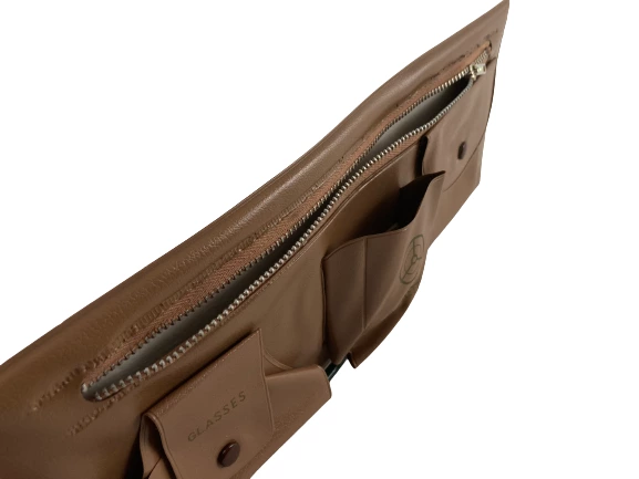 Vintage Dan Dee Imports Visor Kit Tan Simulated Leather with Pockets Boxed