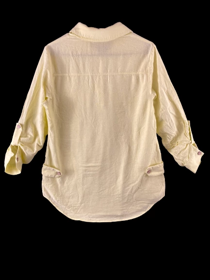 Soft Surroundings XS Yellow 3/4 Sleeve Button-Up Shirt Women's Pre-Owned