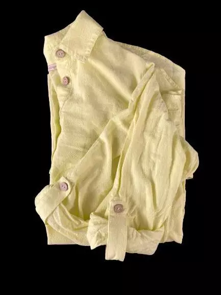 Soft Surroundings XS Yellow 3/4 Sleeve Button-Up Shirt Women's Pre-Owned