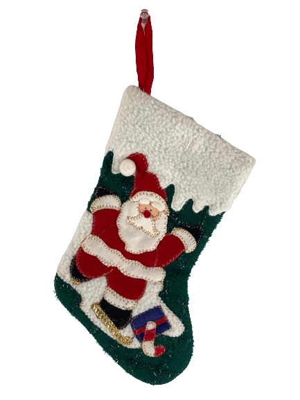 2004 Prima Creations Mini Santa Stocking 7" Patchwork Holiday Decor