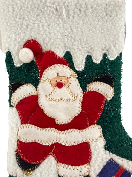 2004 Prima Creations Mini Santa Stocking 7" Patchwork Holiday Decor