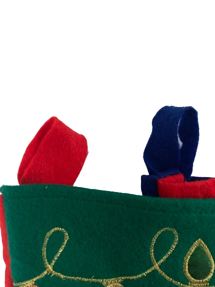 Lot of 2 Christmas Stockings Merry Christmas & Happy Holidays 17" Long