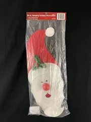 Vtg 24" Hanging Santa Decoration with 12 LED Lights & Googly Eyes Sealed