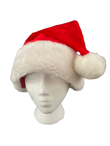 Lot of 2 Red & White Santa Hats - Festive Holiday Accessories Decor