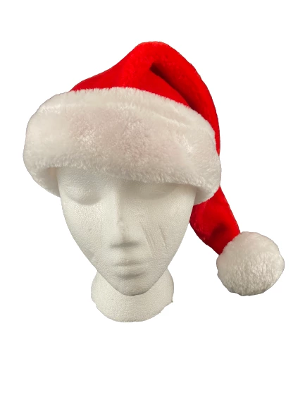 Lot of 2 Red & White Santa Hats - Festive Holiday Accessories Decor