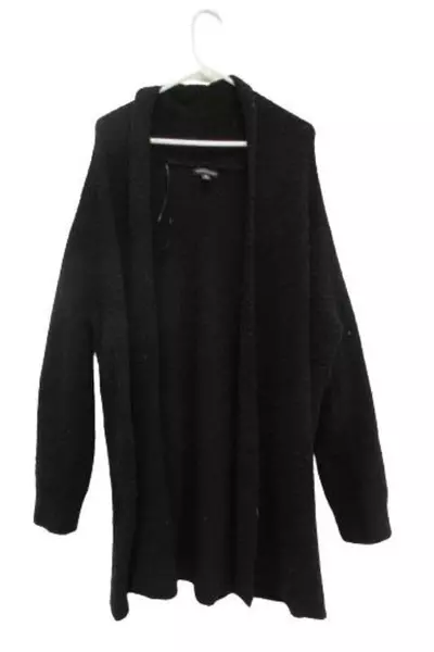Saks Fifth Avenue Women's Black Open Front Cardigan Sweater Size Large