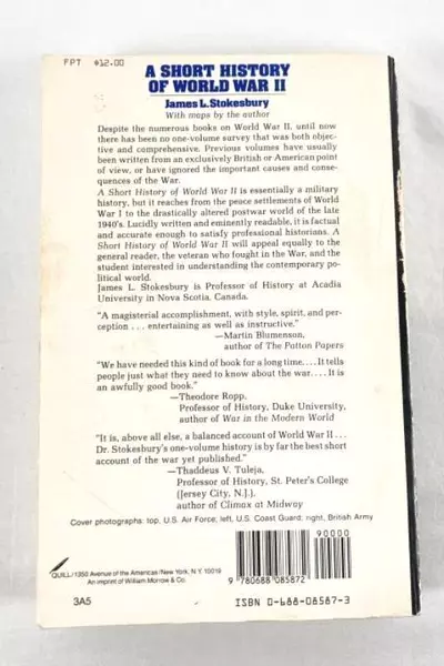 Vintage A Short History of World War II by James L. Stokesbury 1980 PB