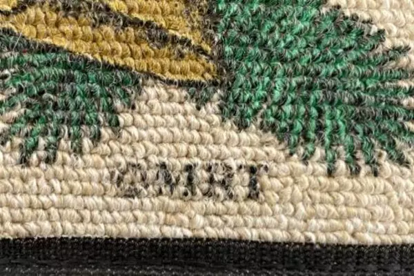 Vintage MRT Welcome Wreath Christmas Rug Mat Entry Doorway Accent 26.5"