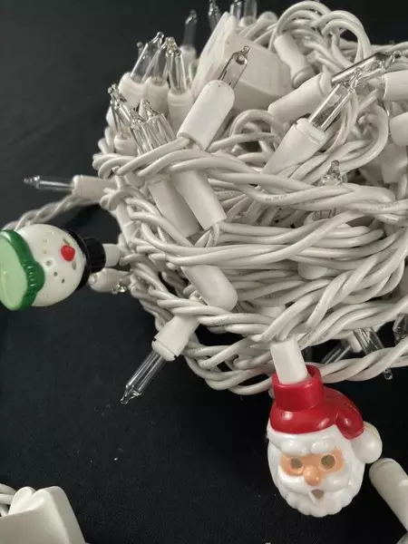 25ft White Christmas Lights with Santa & Snowman - Indoor/Outdoor Decor