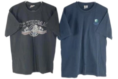 Lot of 2 Men's Size L T-Shirts: St. Thomas Island & Golf Maui Black Blue