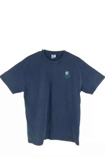 Lot of 2 Men's Size L T-Shirts: St. Thomas Island & Golf Maui Black Blue