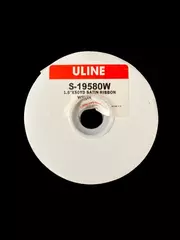 Uline S19580W 1.5" x 50 Yards White Satin Ribbon Spool - Good Condition