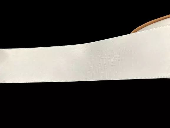 Uline S19580W 1.5" x 50 Yards White Satin Ribbon Spool - Good Condition