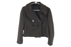 International Concepts Women's Brown Double Breasted Jacket Coat Size M