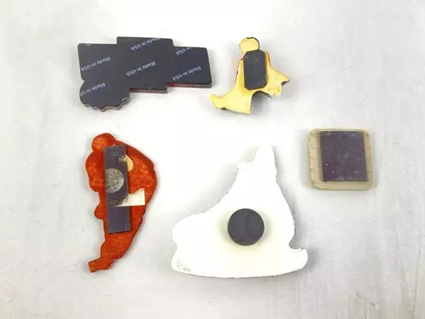 Lot of 5 Vintage Hockey Magnets - Winterhawks, Player, Skate & More