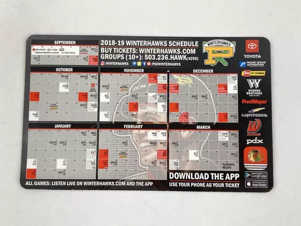 Portland Winterhawks 2018-2019 Magnet & Schedules Lot for Fans & Collectors