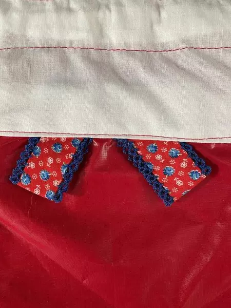 Vintage Red White Drawstring Christmas Gift Bag - Unique Holiday Decor