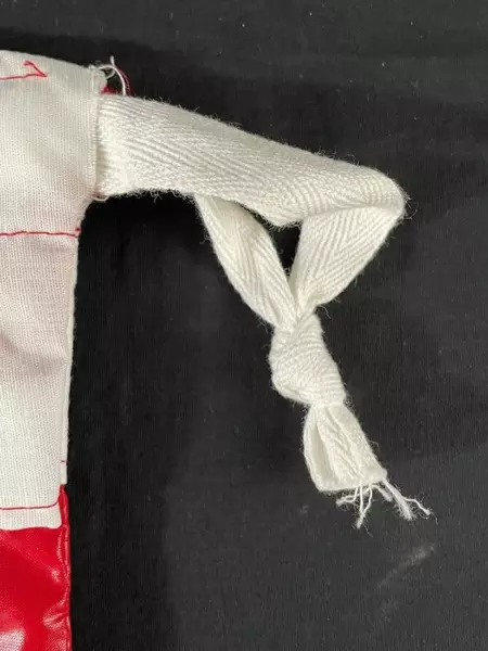 Vintage Red White Drawstring Christmas Gift Bag - Unique Holiday Decor