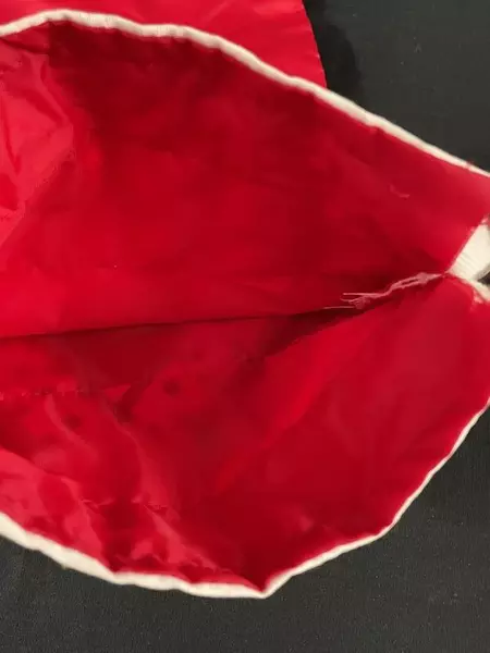 Vintage Red White Drawstring Christmas Gift Bag - Unique Holiday Decor